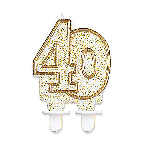 Svece tortam 40 zelta kontūrā