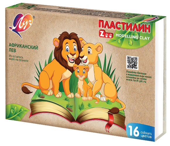 Plastilīns ZOO LUČ, 16 krāsas