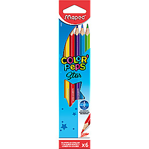 Krāsainie zīmuļi MAPED Color'Peps, 6 krāsas