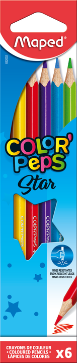 Krāsainie zīmuļi MAPED Color'Peps, 6 krāsas