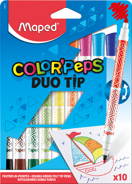 Flomasteri MAPED Color Peps DuoTip 10 krāsas