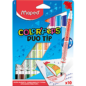Flomasteri MAPED Color Peps DuoTip 10 krāsas