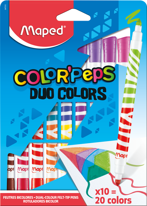 Flomāsteri MAPED ColorPeps Long Life DUO 10 gab = 20 krāsas