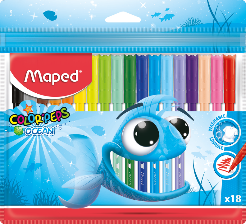 Flomasteri MAPED Ocean, 18 krāsas