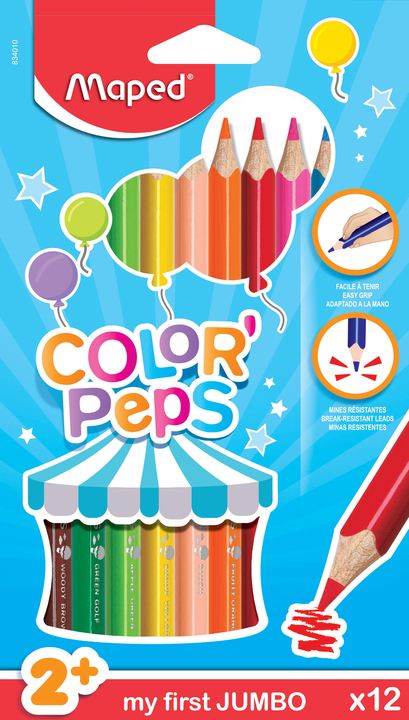 MAPED Color Peps MAXI Colored Pencils, 12 colors