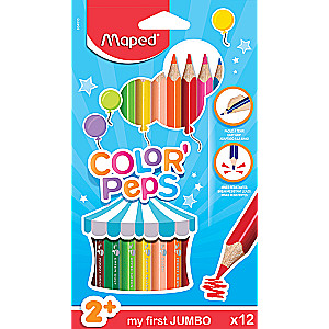 MAPED Color Peps MAXI Colored Pencils, 12 colors