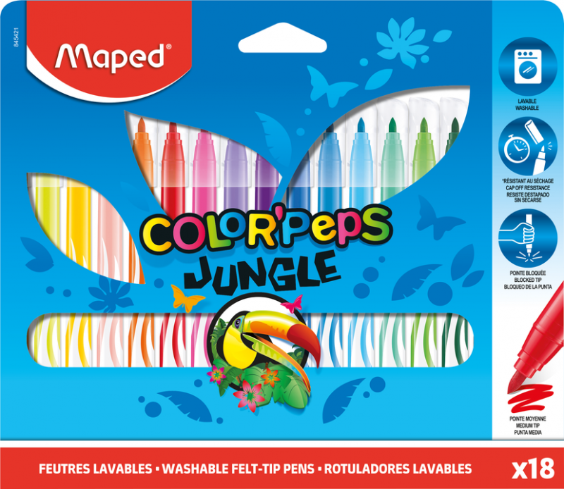 Flomāsteri MAPED Jungle, 18 krāsas