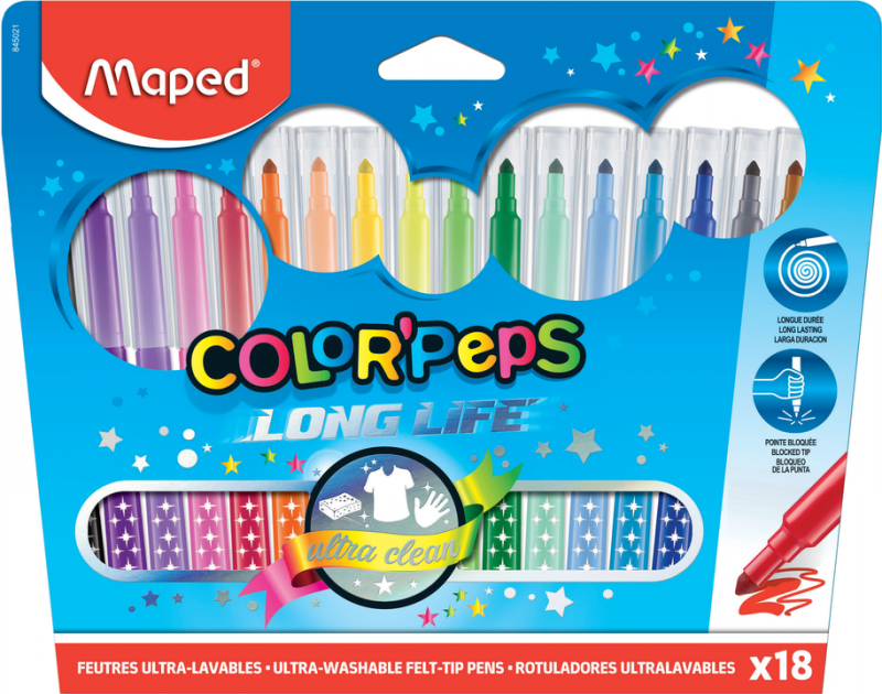 Flomāsteri MAPED Color Peps, 18 krāsas