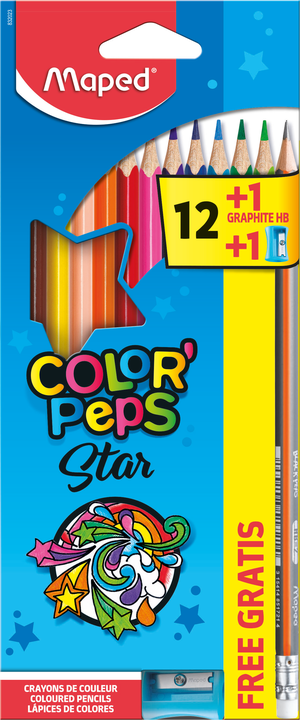 MAPED ColorPeps Colored Pencils 12 pieces + 1 Vivo + 1 TM