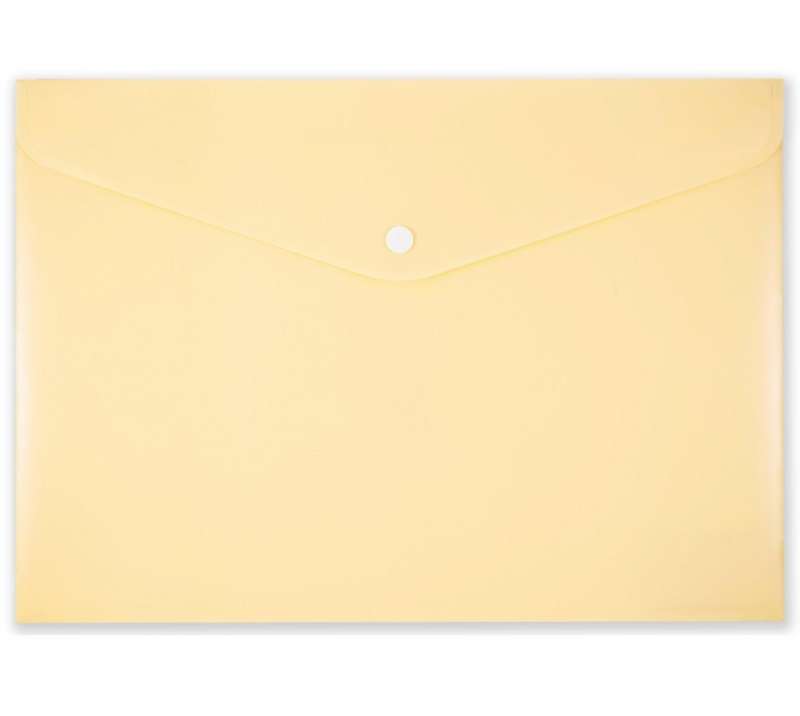 Envelope folder with button A4, light yellow