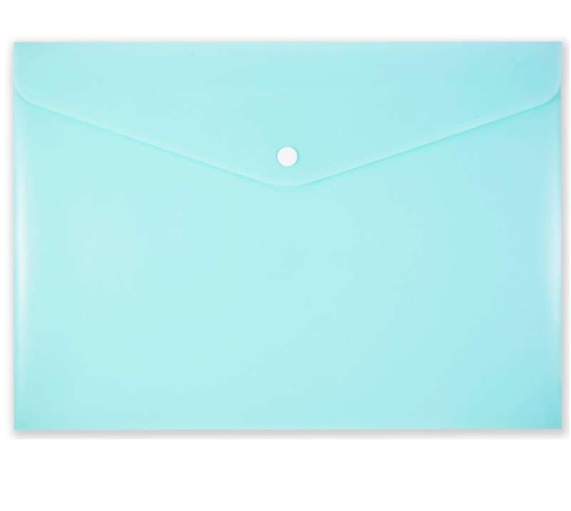 Envelope folder with button A4, pastel green