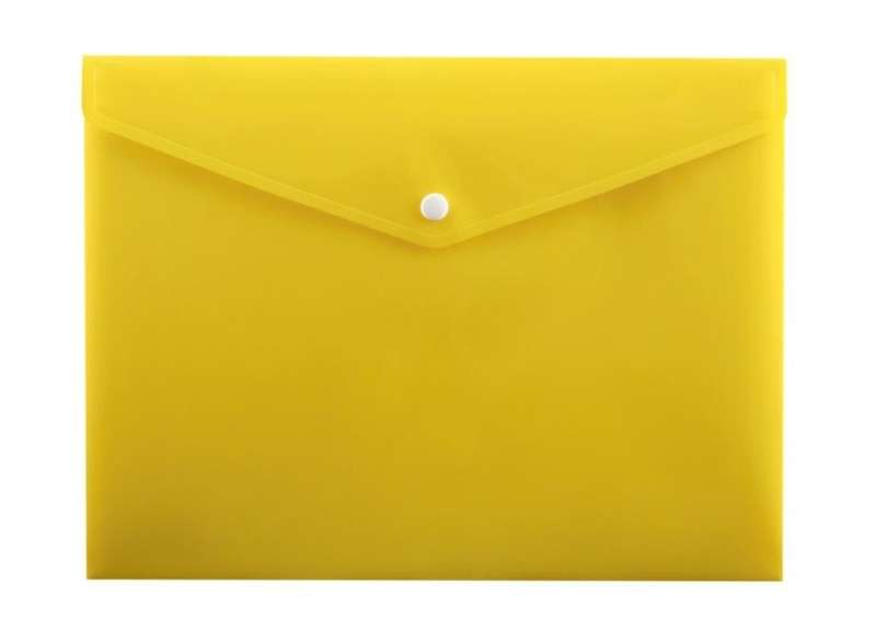 Envelope folder with button A4 yellow