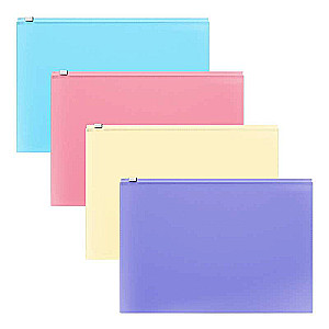 Plastic Zip Bag ErichKrause Fizzy Pastel, B5, Assorted