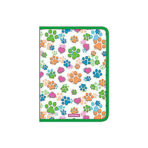 Zipper folder for notebooks, plastic ErichKrause Neon Paws, A5+