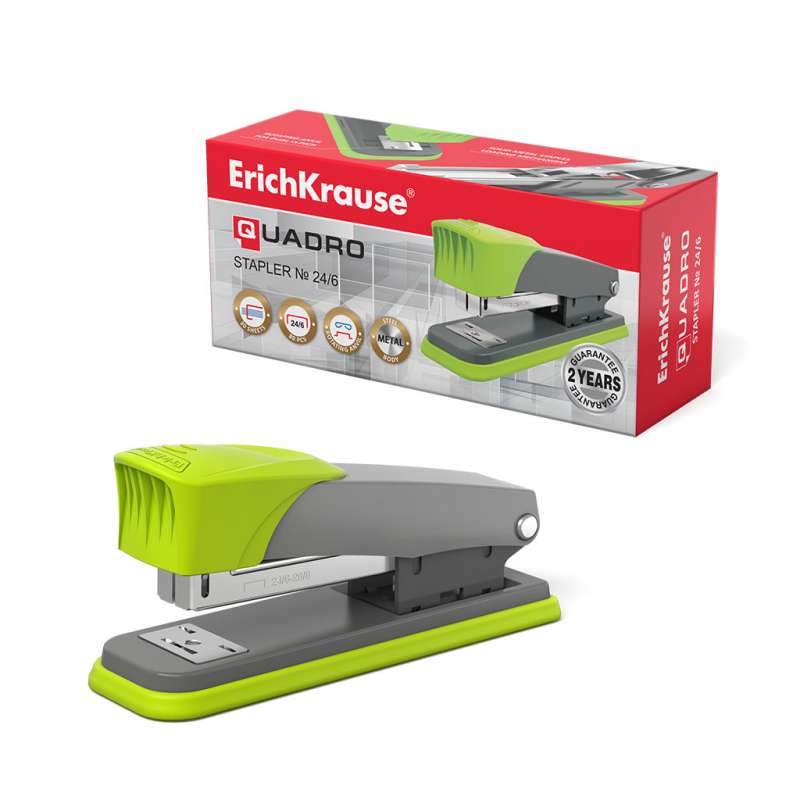 Sūklis №24/6 ErichKrause Quadro Half-strip iki 30 lapų, pilkai žalias