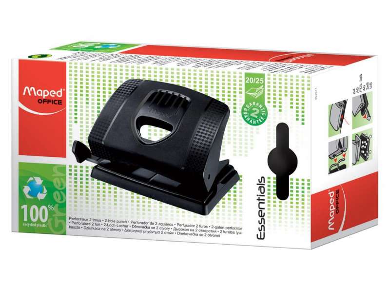 MAPED Essentials Green 2/10 juodas perforatorius