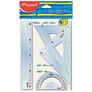 MAPED Medium Ruler Set 4 Pieces