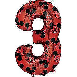 Фольгированный шар  Mickey Mouse 3, 66см, красный