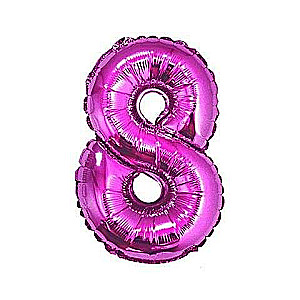 Folijas balons 92cm rozā Cipars 8