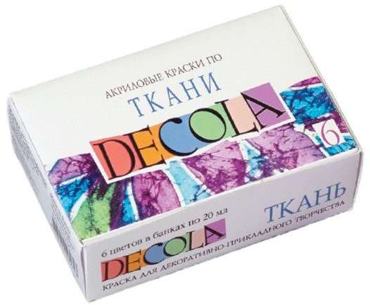 Textilfarben-Set DECOLA 6 Farben à 20 ml, Kartonverpackung