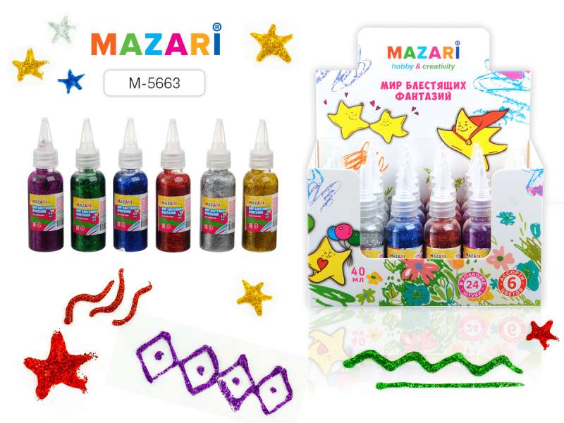 Gēls ar spīdumiem, 40 ml, 1 krāsa