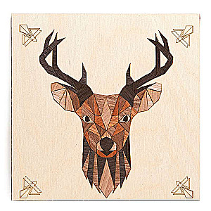 Pilt puul - Põhjapõder, 20x20cm