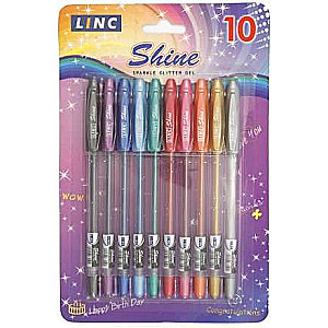 Set von Gelstiften Linc SHINE / 0,7 mm 10 Farben