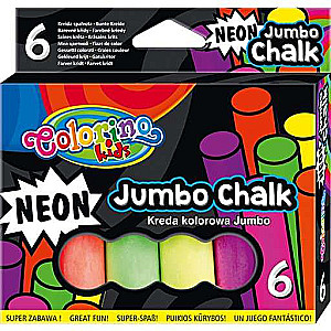 JUMBO Colored Chalks, 6 Colors COLORINO NEON
