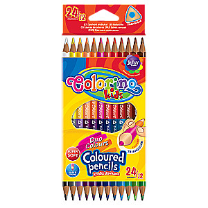Dwustronne kredki kolorowe 24 kolory COLORINO