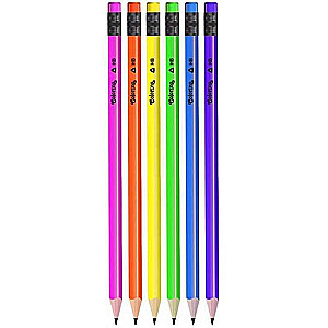 Zwykły ołówek HB z gumką NEON COLORINO