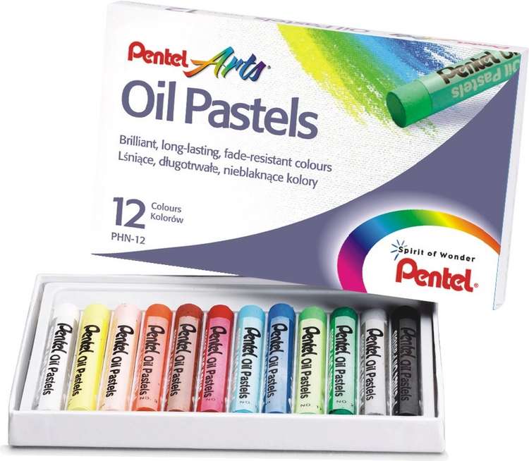 Eļļas krītiņi Pentel Oil Pastels, 12 krāsas