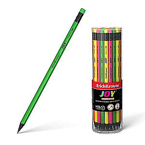Schwarzgraphit runder Bleistift mit Radiergummi - HB JOY