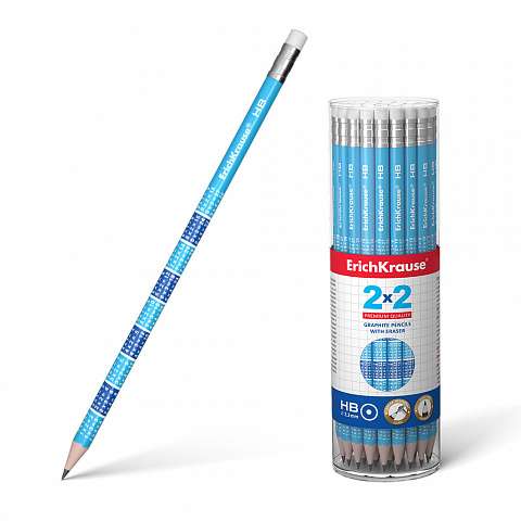 Schwarzgraphit Bleistift mit Radierer ErichKrause 2x2 HB