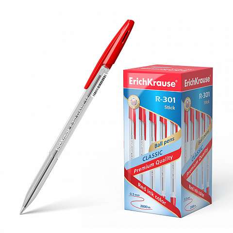 Kugelschreiber ErichKrause R-301 Classic Stick 1.0, Tintenfarbe rot