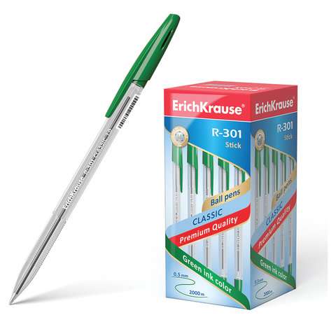 Kugelschreiber ErichKrause R-301 Classic Stick 1.0, Tintenfarbe grün