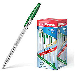 Ballpoint pen ErichKrause R-301 Classic Stick 1.0, ink color green
