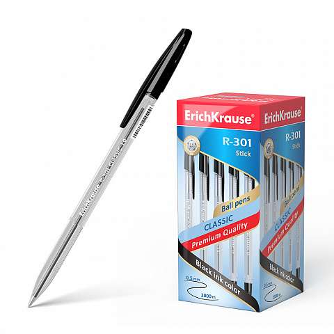 Kugelschreiber ErichKrause R-301 Classic Stick 1.0, Tintenfarbe schwarz