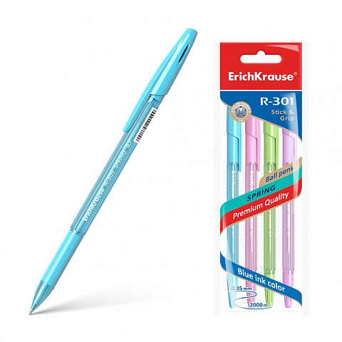 Kugelschreiber ErichKrause R-301 Spring Stick&Grip 0.7, Tinte blau