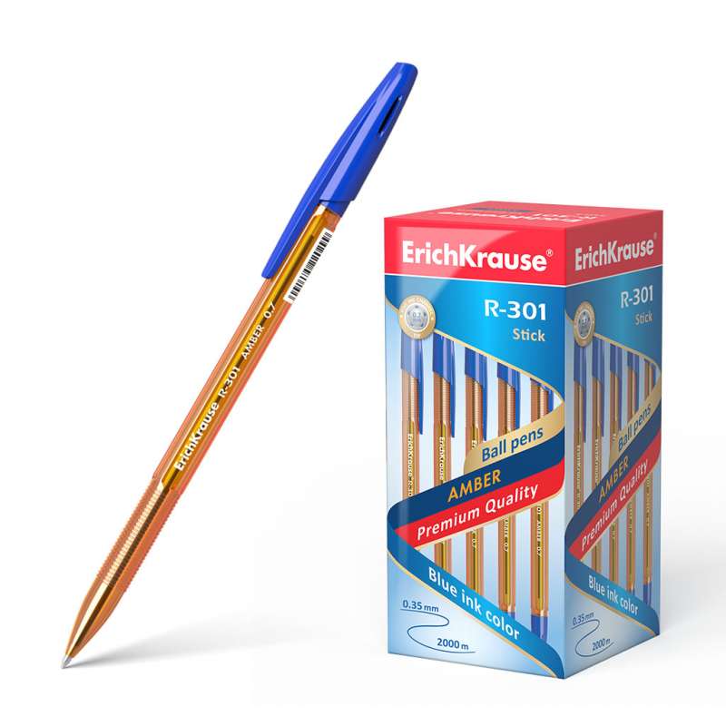 Kugelschreiber ErichKrause R-301 Amber Stick 0.7, tintenfarbe blau