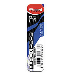 MAPED HB 0.5mm mehānisko zīmuli stieņi 12 gabali