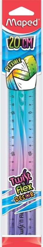 Линейка MAPED Twist'n Flex 20cm Dekor, в ассортименте