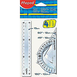 MAPED Mini Kit Ruler Set 4 Pieces