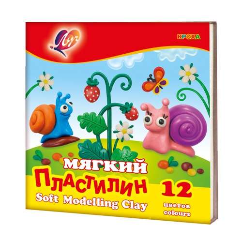 Plastilīns LUCH KROHA 12 krāsas