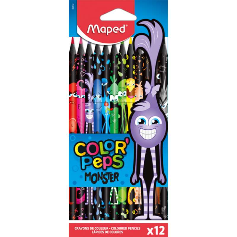 Krāsainie zīmuļi MAPED ColorPeps Monster 12 krāsas
