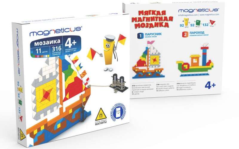 Magnētiskā mozaīka Magneticus Jūras kuģis, mīksta, 316 elementi
