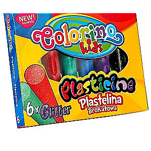 Plastelina COLORINO z brokatem, 6 kolorów