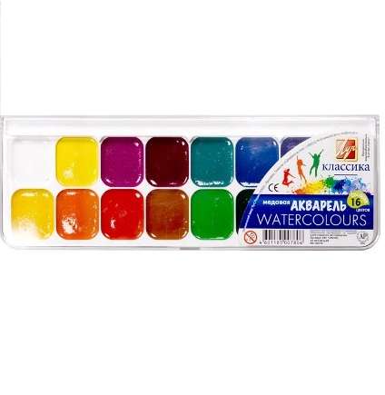 Akvarelis Klasika 16 krāsas bez otas