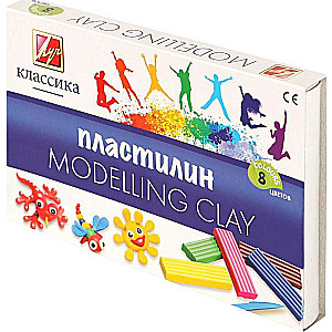Plasticine Classic, 8 colors, 180 g.