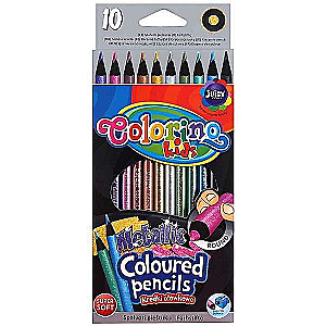 Farby ołówki Colorino Metalic, 10 kolorów