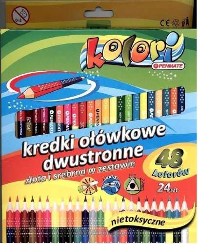 Penmate Colored Pencils, Double-sided, Triangular, 24=48 Colors